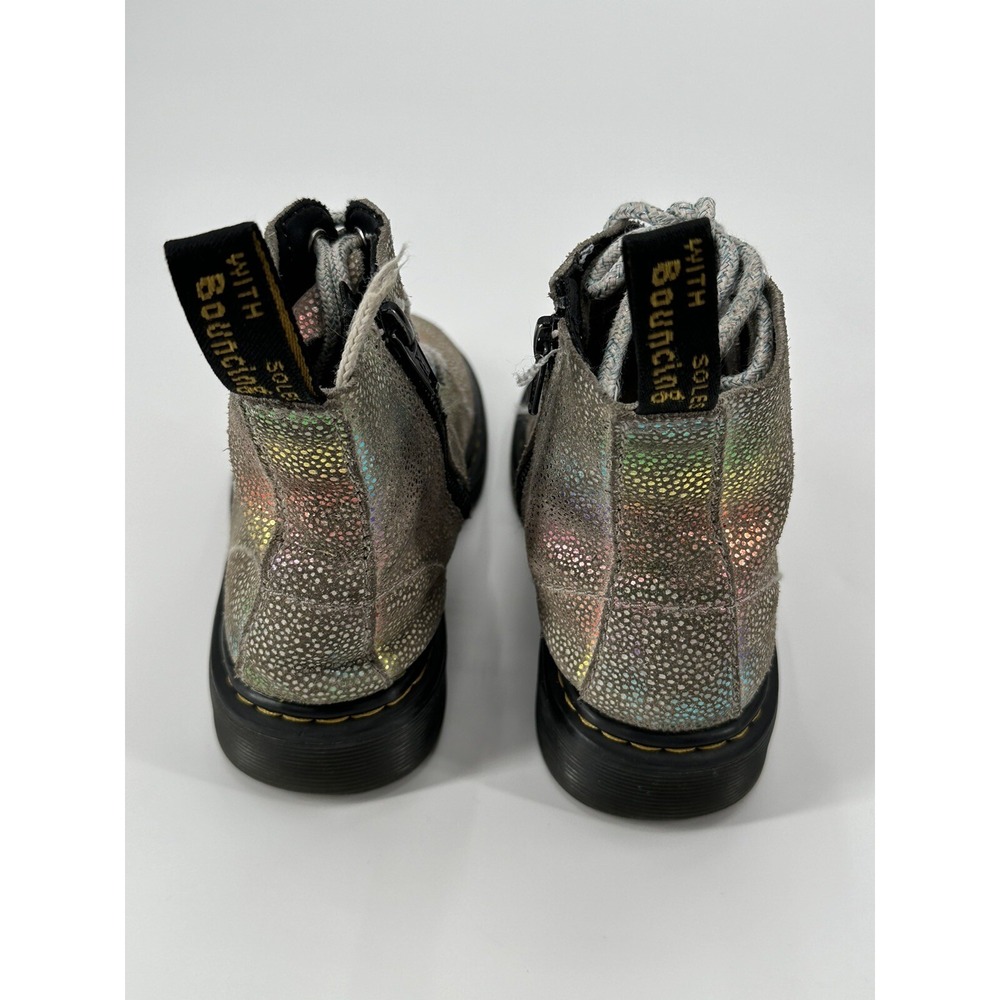 Dr. Martens 1460 Pascal J Rainbow Iridescent Metallic Zip Boots Girls Youth‎ 12 - Picture 7 of 15